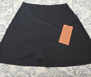 Girlfriend Collective Black A-Line Mini Skirt Work